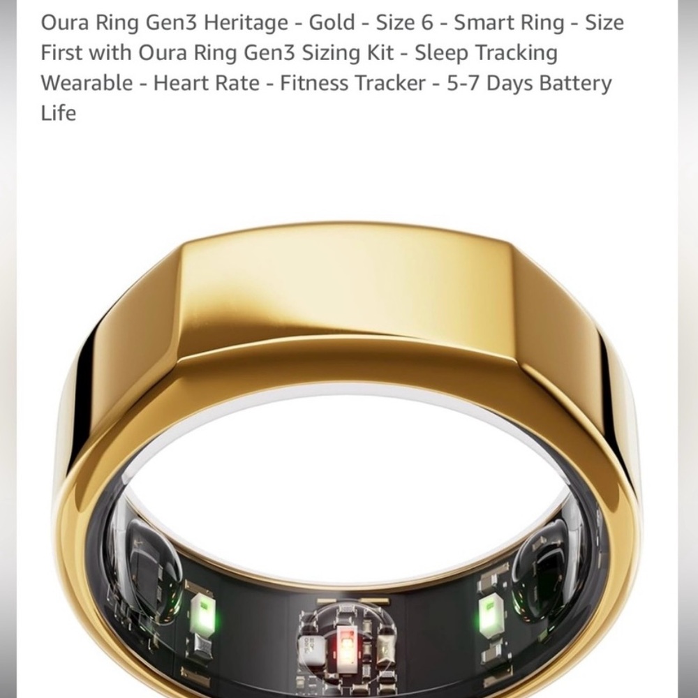 Oura Ring Gen 3 – Heritage Gold – Size 8 – Wellness & Sleep Tracker
